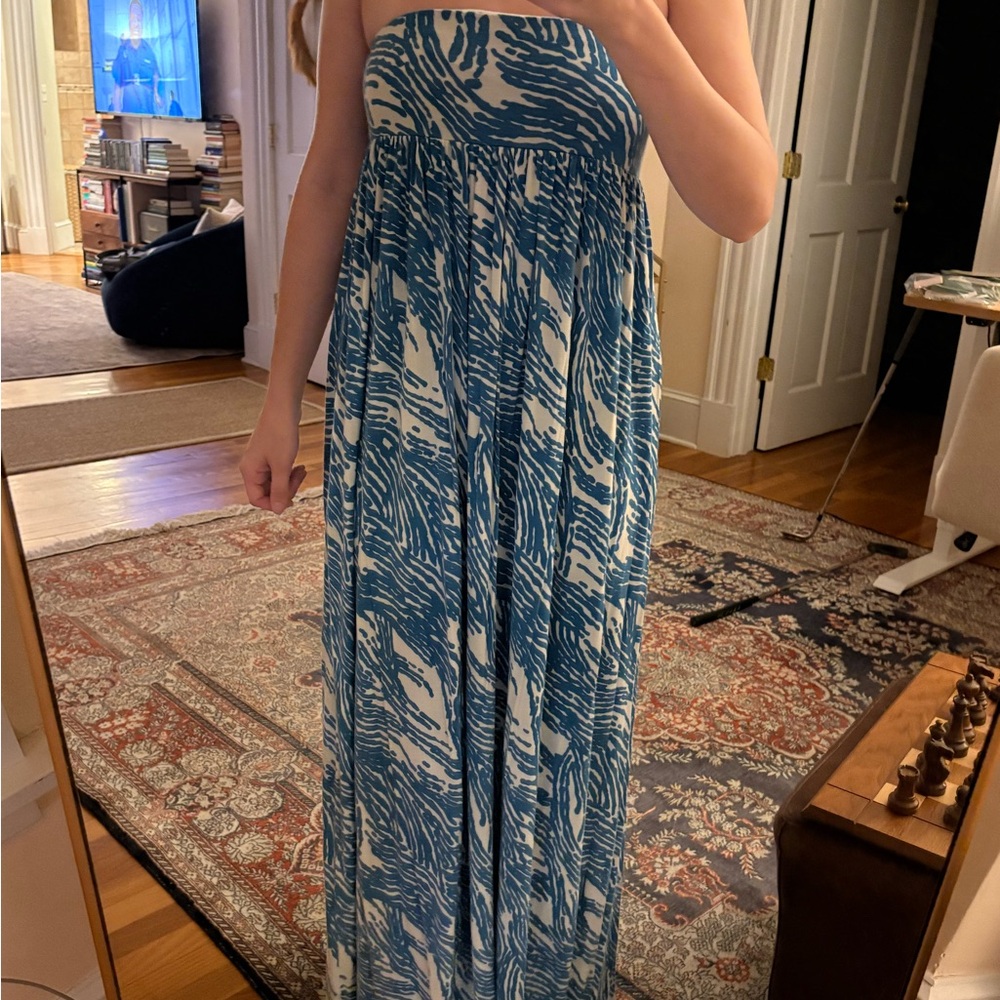 NWOT Rachel Pally Light Blue and White Patterned Dress
